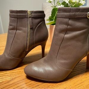 Nine West Greige Leather Booties
